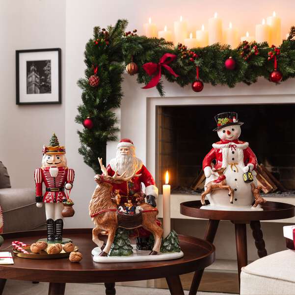Christmas Toy's Statuetta Natale  multicolore, 24 x 23 x 36 cm, porcellana