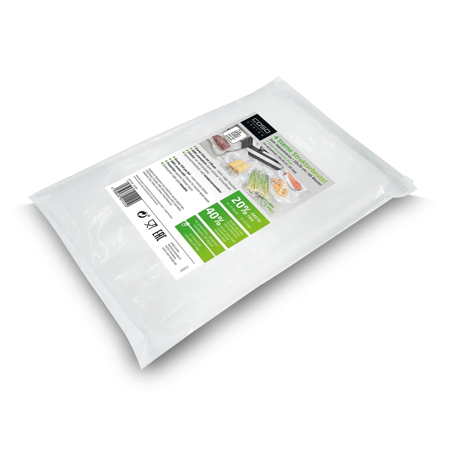 Confezione 60 sacchetti 4-Stars goffrati 20 x 30 cm (per barre)